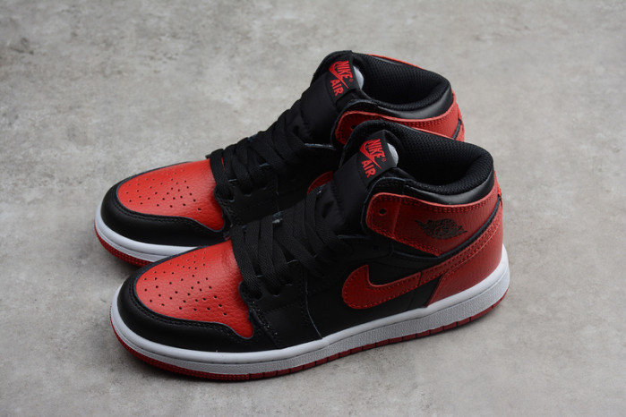 Kids Air Jordan 1 Retro High OG Banned Bred Black Red  555088 001
